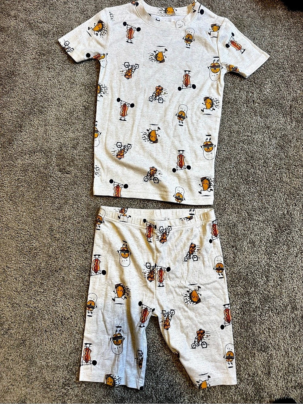 Carter's Boys 2-Piece Food Print 100% Snug Fit Cotton Pajamas Cotton Pajama Set